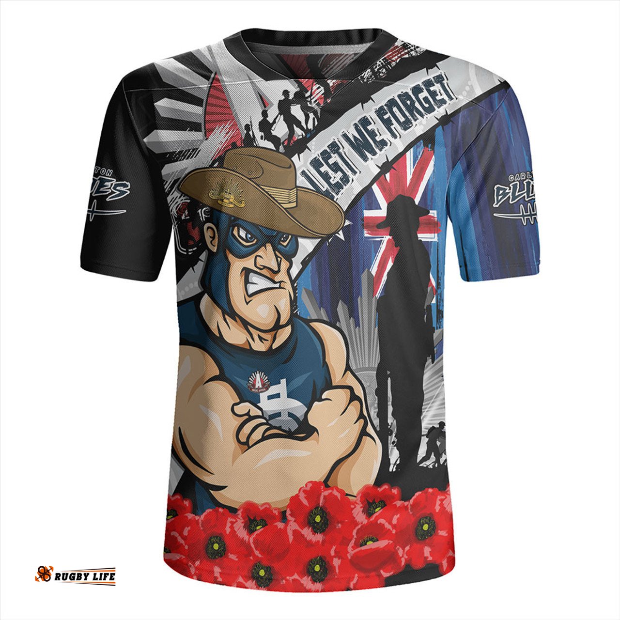 Carlton Anzac Day Honor United In Spirit Rugby Jersey