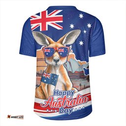 Australia Happy Australia Day Kangaroo With Sydney Opera House At Sunset Rugby Jersey