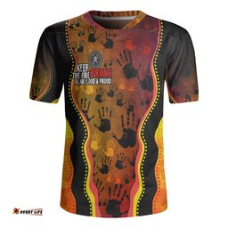 Australia Naidoc Hand Rock Art Indigenous Golden Style Rugby Jersey