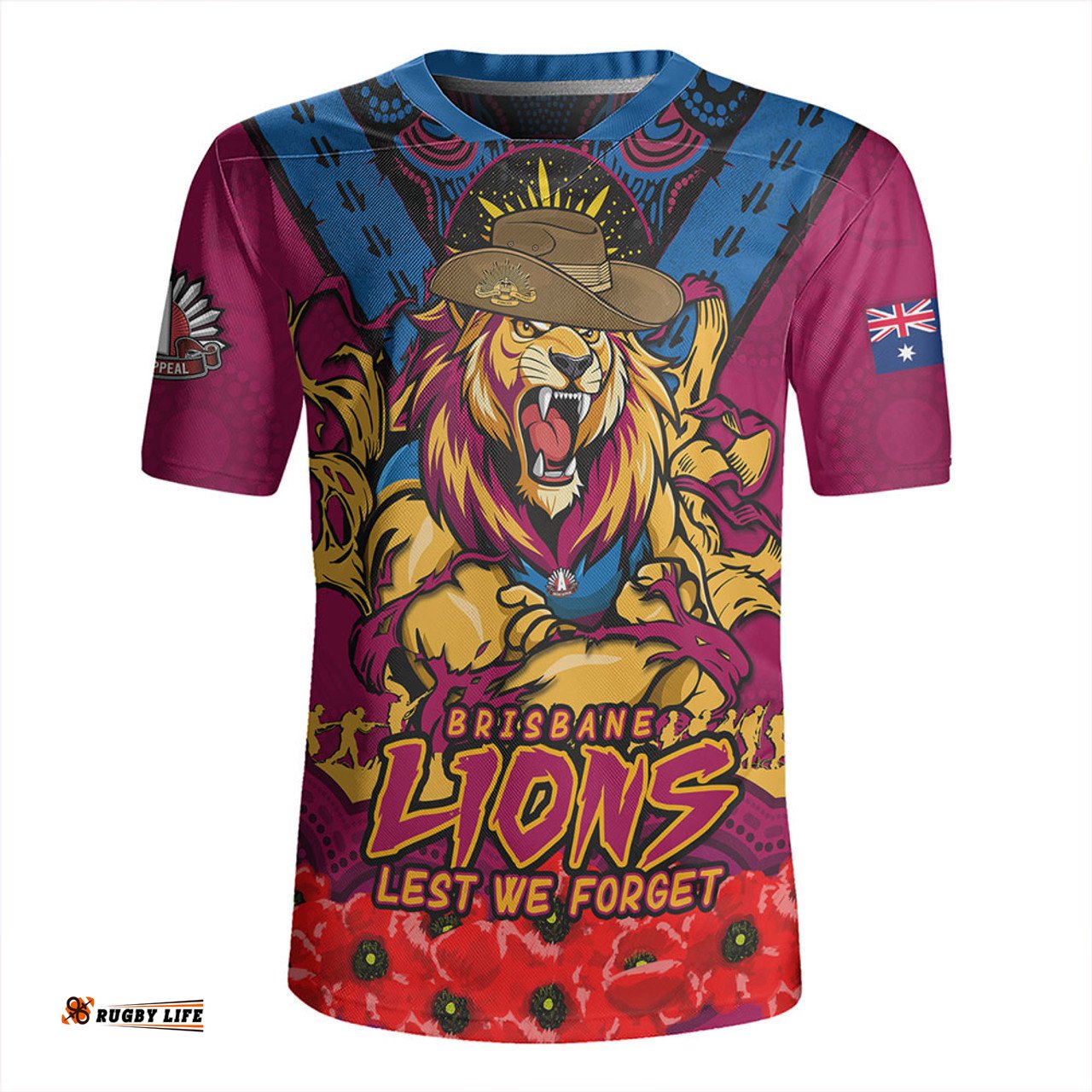 Brisbane Lions Ripped Legacy Of The Game The ANZAC Spirit Lives On Rugby Jersey