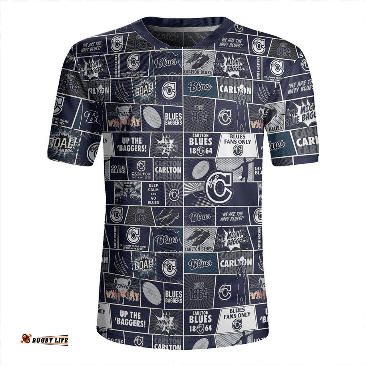 Carlton Legacy Of The Pride Comic Style Rugby Jersey