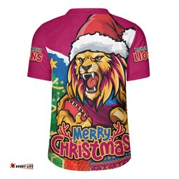 Brisbane Lions Santa Scoring Touchdown On Christmas Game Day Rugby Jersey
