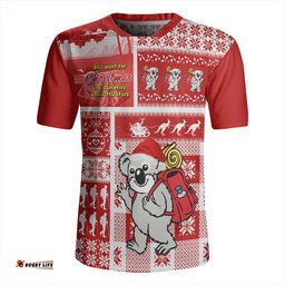Australia Koala Wonderland Christmas Red Rugby Jersey