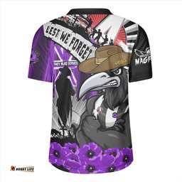 Collingwood ANZAC Day Honor Purple Valor And Spirit Rugby Jersey
