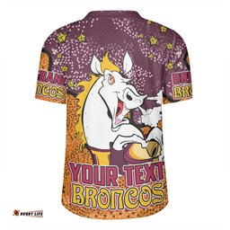 Brisbane Broncos Custom Team With Dot And Star Patterns For Tough Fan Rugby Jersey