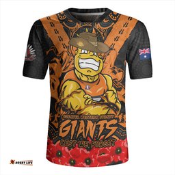 GWS GIANTS V-Neck Rugby Jerseys Ripped Legacy Of The Game The ANZAC Spirit Lives On