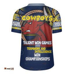 North Queensland Cowboys V-Neck Rugby Jerseys - Custom Talent Win Games But Teamwork And Intelligence Win Championships With Aboriginal Style