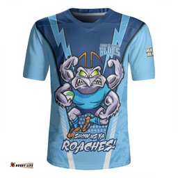 New South Wales Blues V-Neck Rugby Jerseys Custom State Of Origin 2024 Show Us Ya Roaches!