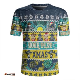 North Queensland Cowboys Christmas Aboriginal Custom V-Neck Rugby Jerseys - Indigenous Knitted Ugly Xmas Style V-Neck Rugby Jerseys