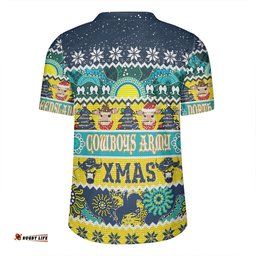 North Queensland Cowboys Christmas Aboriginal Custom V-Neck Rugby Jerseys - Indigenous Knitted Ugly Xmas Style V-Neck Rugby Jerseys