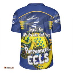 Parramatta Eels V-Neck Rugby Jerseys - Happy Australia Day We Are One And Free