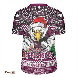 Manly Warringah Sea Eagles V-Neck Rugby Jerseys Aboriginal Xmas Special Ugly Christmas Style