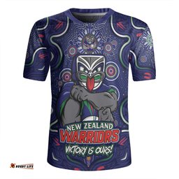 New Zealand Warriors V-Neck Rugby Jerseys Aboriginal Pattern Inspired Victory Is Ours