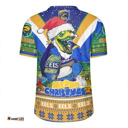 Parramatta Eels Christmas Custom V-Neck Rugby Jerseys - Parramatta Eels Santa Aussie Big Things Christmas V-Neck Rugby Jerseys