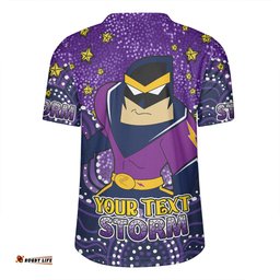 Melbourne Storm Custom V-Neck Rugby Jerseys - Custom With Aboriginal Inspired Style Of Dot Painting Patterns V-Neck Rugby Jerseys