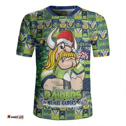 Canberra Raiders V-Neck Rugby Jerseys Merry Ugly Christmas Comic Style