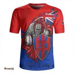 Newcastle Knights V-Neck Rugby Jerseys Custom For Die Hard Fan Australia Flag Scratch Style