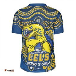 Parramatta Eels V-Neck Rugby Jerseys Aboriginal Inspired Tough Fan Rugby For Life