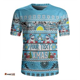 Cronulla-Sutherland Sharks Christmas Aboriginal Custom V-Neck Rugby Jerseys - Indigenous Knitted Ugly Xmas Style V-Neck Rugby Jerseys