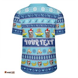 New South Wales Big Things Christmas Custom V-Neck Rugby Jerseys - The Big Banana And Blue Heeler V-Neck Rugby Jerseys