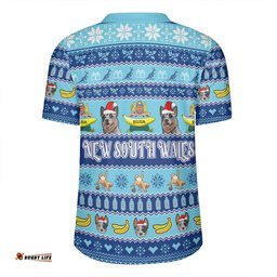 New South Wales Big Things Christmas Custom V-Neck Rugby Jerseys - The Big Banana And Blue Heeler V-Neck Rugby Jerseys