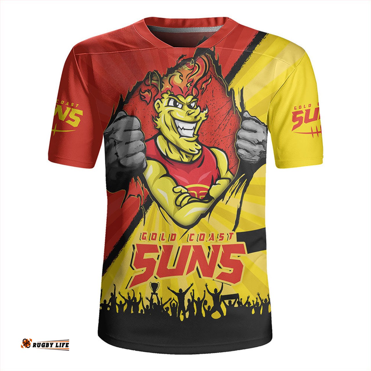 Gold Coast SUNS V-Neck Rugby Jerseys Breaking Through Fan Design