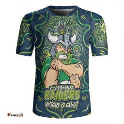 Canberra Raiders V-Neck Rugby Jerseys Aboriginal Pattern Inspired Victory Is Ours