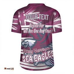 Manly Warringah Sea Eagles V-Neck Rugby Jerseys - Happy Australia Day We Are One And Free