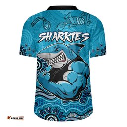 Cronulla-Sutherland Cronulla-Sutherland Sharks Jersey - Custom Blue Sharkies Blooded Aboriginal Inspired
