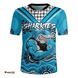 Cronulla-Sutherland Cronulla-Sutherland Sharks Jersey - Custom Blue Sharkies Blooded Aboriginal Inspired