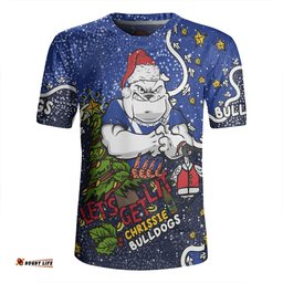 Canterbury-Bankstown Bulldogs Christmas Custom V-Neck Rugby Jerseys - Let's Get Lit Chrisse Pressie V-Neck Rugby Jerseys