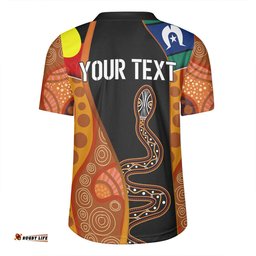 Australia Aboriginal Custom V-Neck Rugby Jerseys - Indigenous Rainbow Serpent Inspired V-Neck Rugby Jerseys