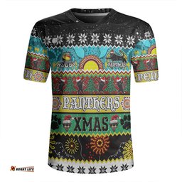 Penrith Panthers Christmas Aboriginal Custom V-Neck Rugby Jerseys - Indigenous Knitted Ugly Xmas Style V-Neck Rugby Jerseys