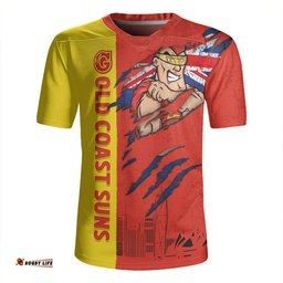 Gold Coast SUNS V-Neck Rugby Jerseys Burning Passion Of Power Scratch Style
