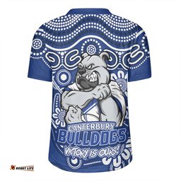 Canterbury-Bankstown Bulldogs V-Neck Rugby Jerseys Aboriginal Inspired Tough Fan Rugby For Life Ver 2.0