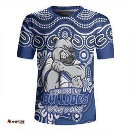 Canterbury-Bankstown Bulldogs V-Neck Rugby Jerseys Aboriginal Inspired Tough Fan Rugby For Life Ver 2.0