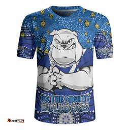 Canterbury-Bankstown Bulldogs Custom V-Neck Rugby Jerseys - Custom With Aboriginal Inspired Style Of Dot Painting Patterns V-Neck Rugby Jerseys