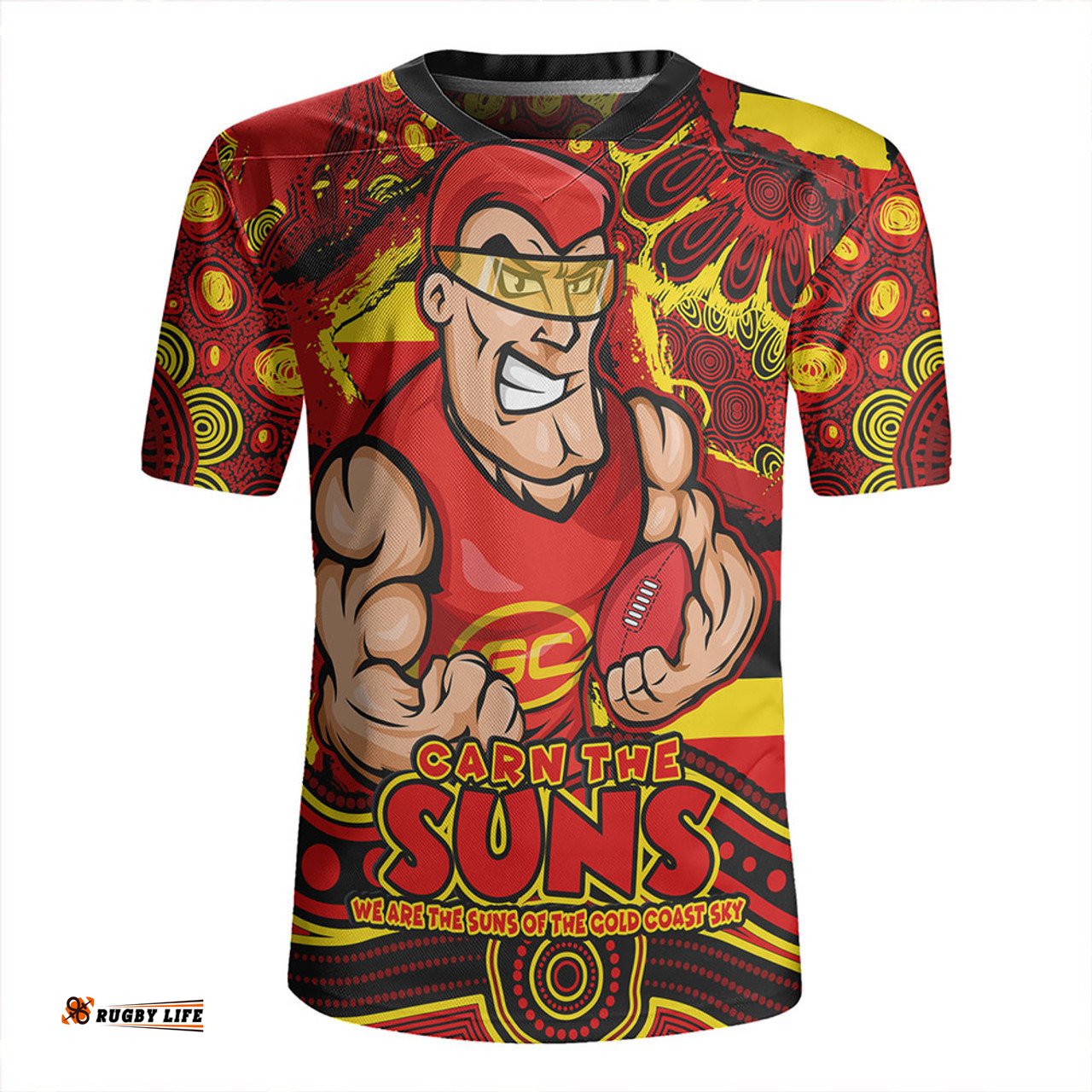 Gold Coast SUNS V-Neck Rugby Jerseys Blazing Spirit Of Victory