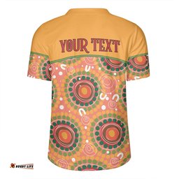Australia Aboriginal Custom V-Neck Rugby Jerseys - Abstract Seamless Pattern With Aboriginal Inspired V-Neck Rugby Jerseys