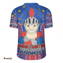 Newcastle Knights Custom V-Neck Rugby Jerseys - Custom With Aboriginal Inspired Style Of Dot Painting Patterns V-Neck Rugby Jerseys