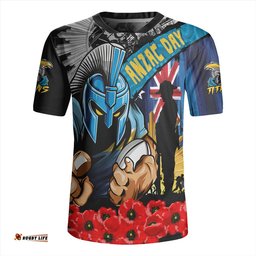 Gold Coast Titans V-Neck Rugby Jerseys United In Spirit Anzac Day Tribute