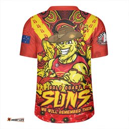 Gold Coast SUNS V-Neck Rugby Jerseys Ripped Legacy Of The Game The ANZAC Spirit Lives On