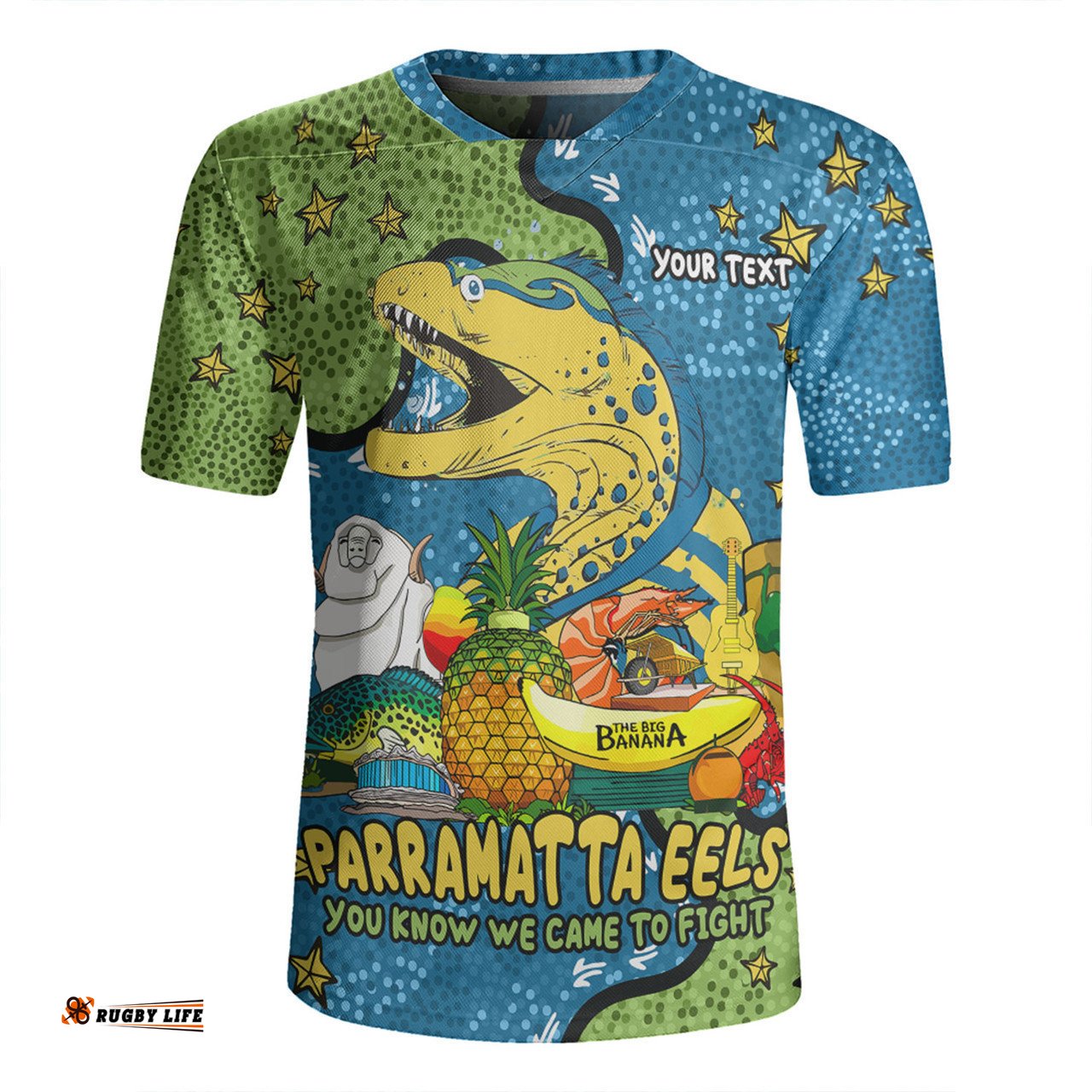 Parramatta Eels Custom V-Neck Rugby Jerseys - Australian Big Things V-Neck Rugby Jerseys