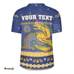 Parramatta Eels Christmas Custom V-Neck Rugby Jerseys - Ugly Xmas And Aboriginal Patterns For Die Hard Fan V-Neck Rugby Jerseys
