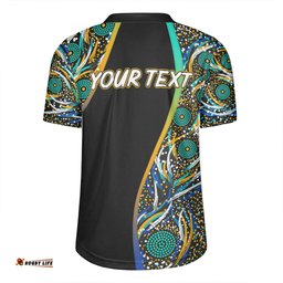 Australia Aboriginal Custom V-Neck Rugby Jerseys - Color Dot Dreamtime V-Neck Rugby Jerseys