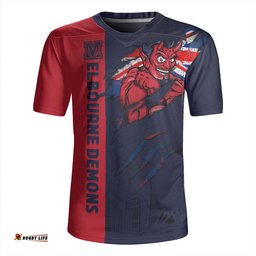 Melbourne V-Neck Rugby Jerseys Burning Passion Of Power Scratch Style