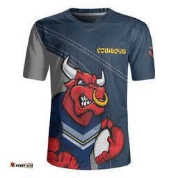 North Queensland Cowboys V-Neck Rugby Jerseys Custom Team Of Us Die Hard Fan Supporters