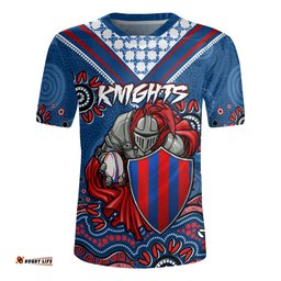 Newcastle Knights Jersey - Custom Blue Knights Blooded Aboriginal Inspired