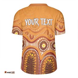 Australia Aboriginal Custom V-Neck Rugby Jerseys - Brown Aboriginal Dot V-Neck Rugby Jerseys