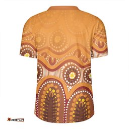 Australia Aboriginal Custom V-Neck Rugby Jerseys - Brown Aboriginal Dot V-Neck Rugby Jerseys
